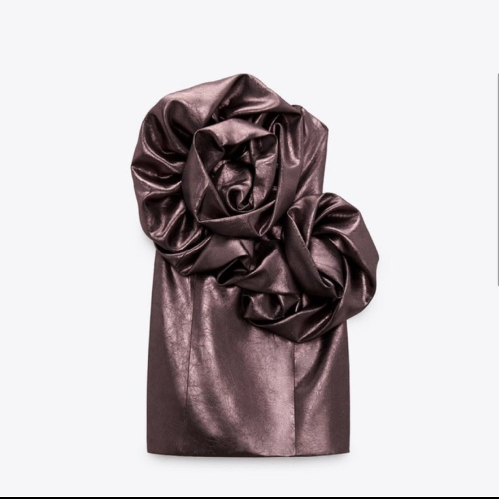 NWT ZARA Voluminous Flower Dress Perfect For New Year Party - Picture 2 of 11